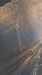 Rose Gold Space Silk Saree – Stone Border & Soft Sparkle Glow