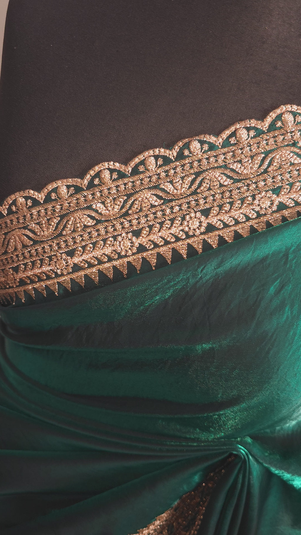Forest Emerald Embroidered Chiffon
