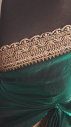 Forest Emerald Embroidered Chiffon