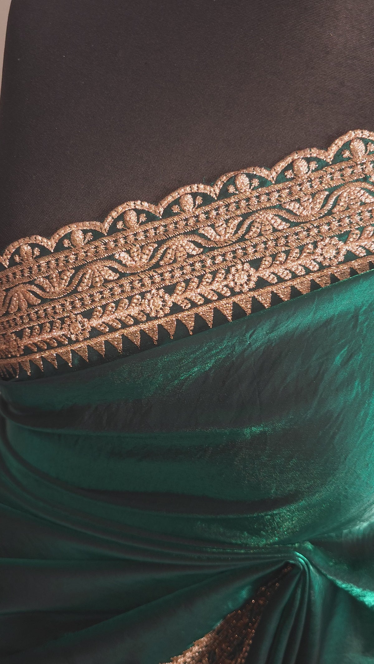 Forest Emerald Embroidered Chiffon
