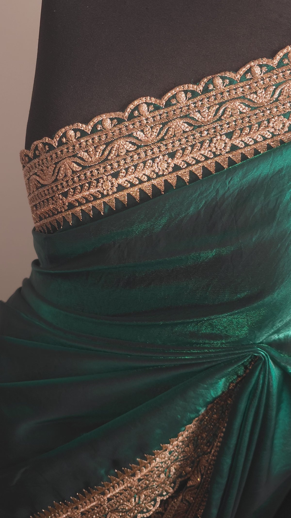 Forest Emerald Embroidered Chiffon