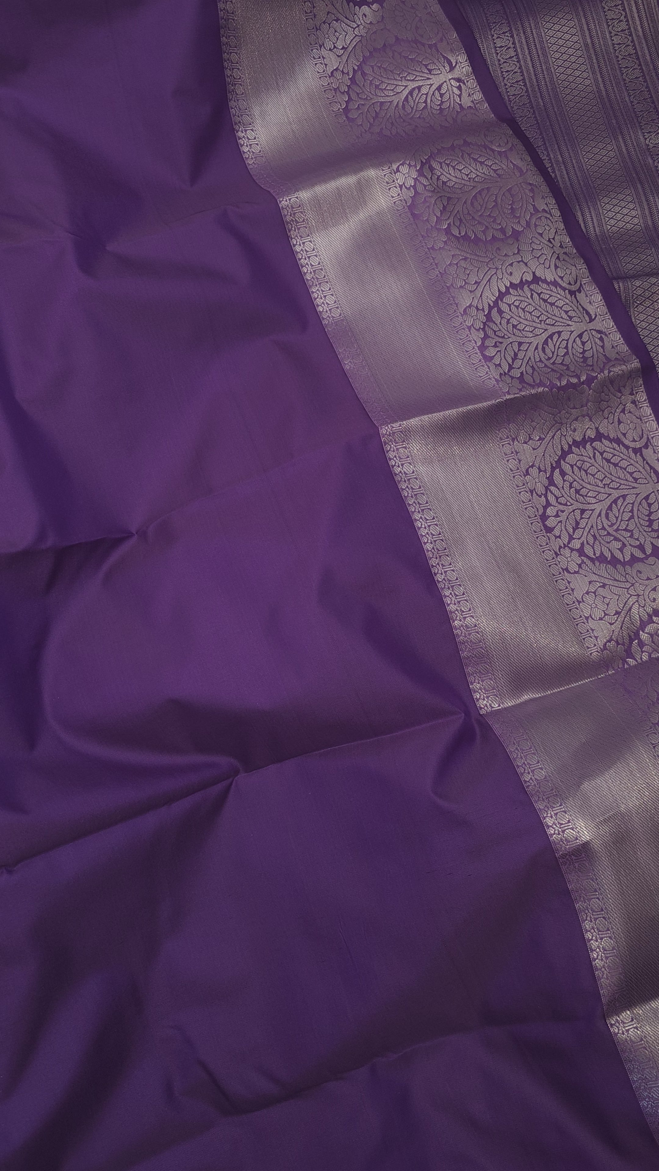 Lavender Checked Semi Silk