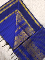 Classic Kattam Cotton Silk Saree – Royal Blue