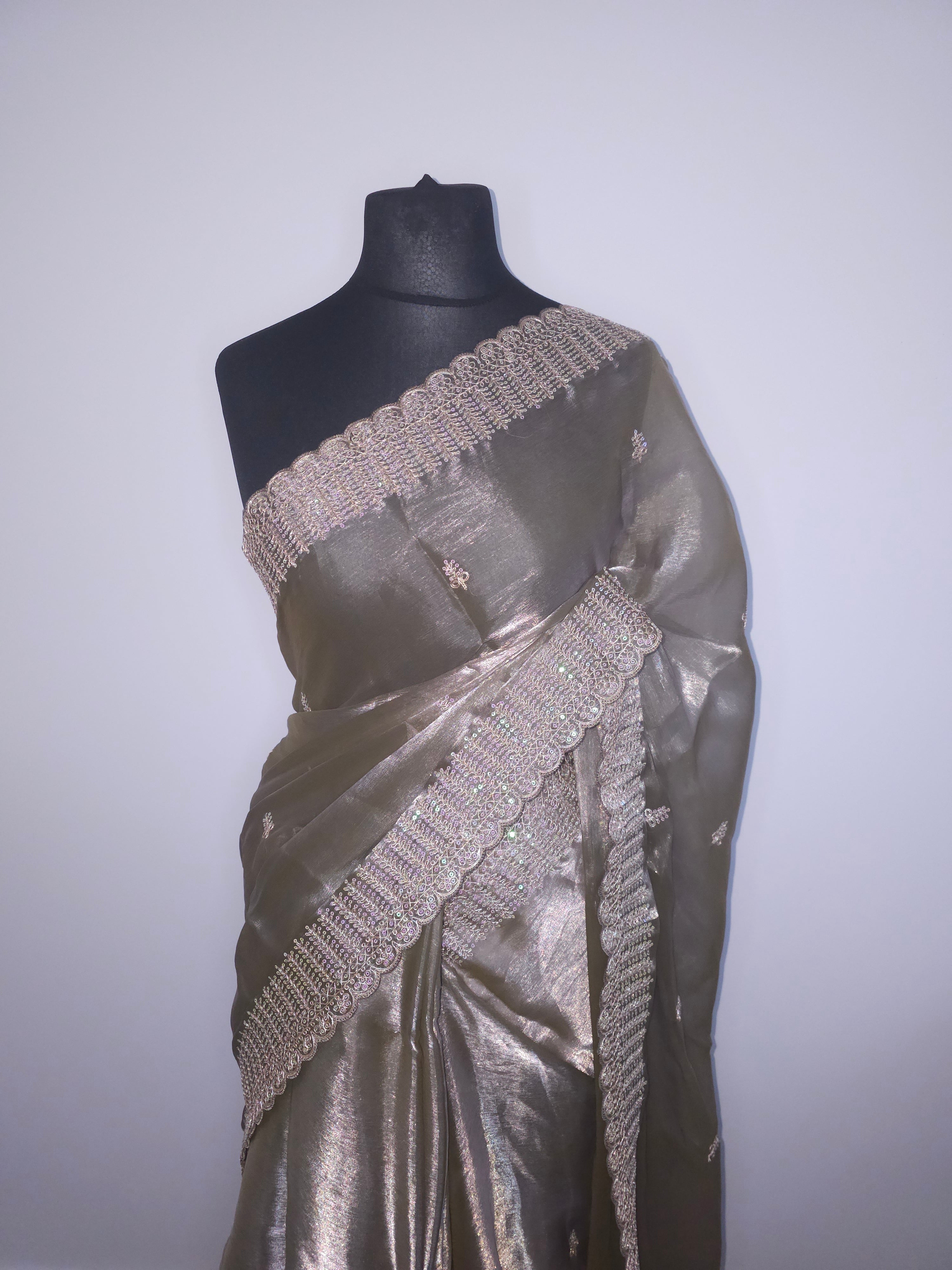 Teal Art Silk Embroidery