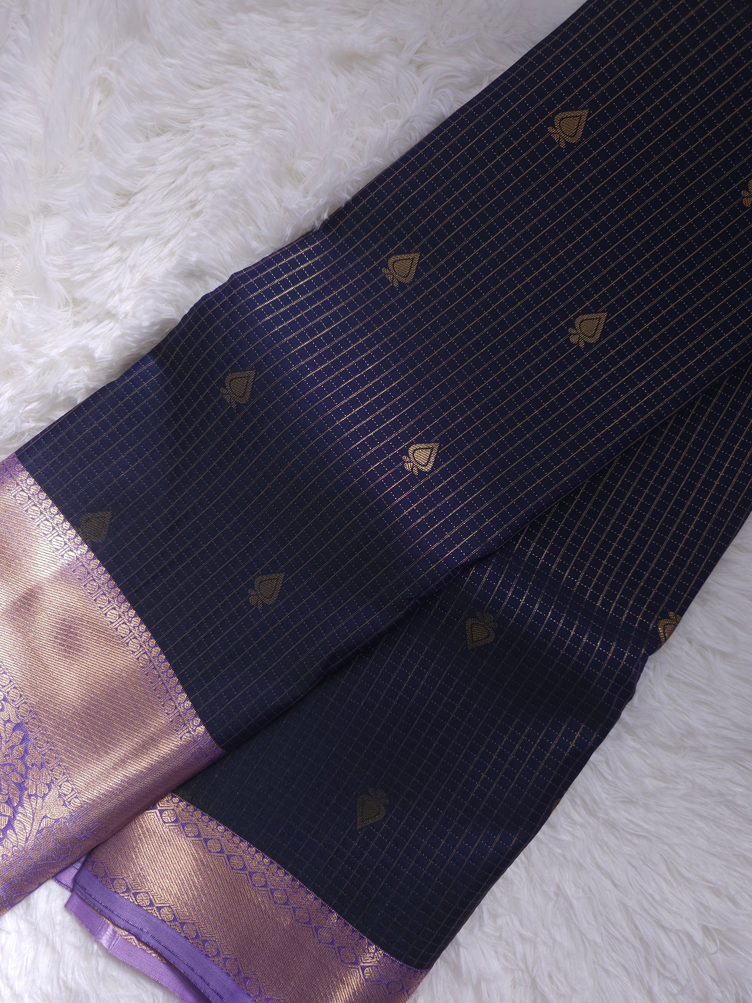 Navy Blue Soft Silk Saree