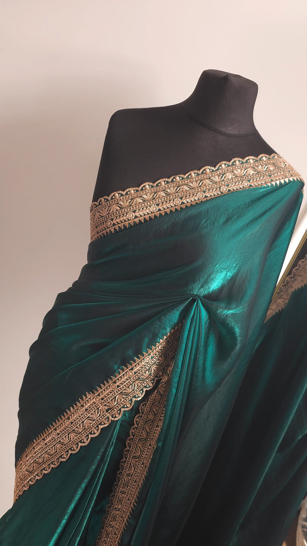 Forest Emerald Embroidered Chiffon