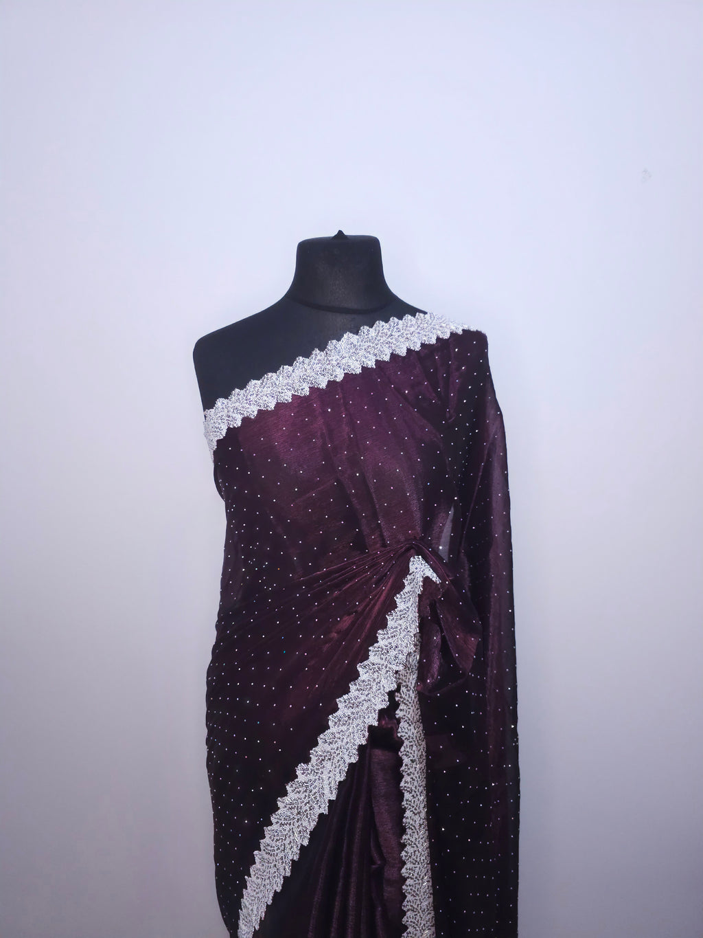 White Jimmy Choo Silk Saree