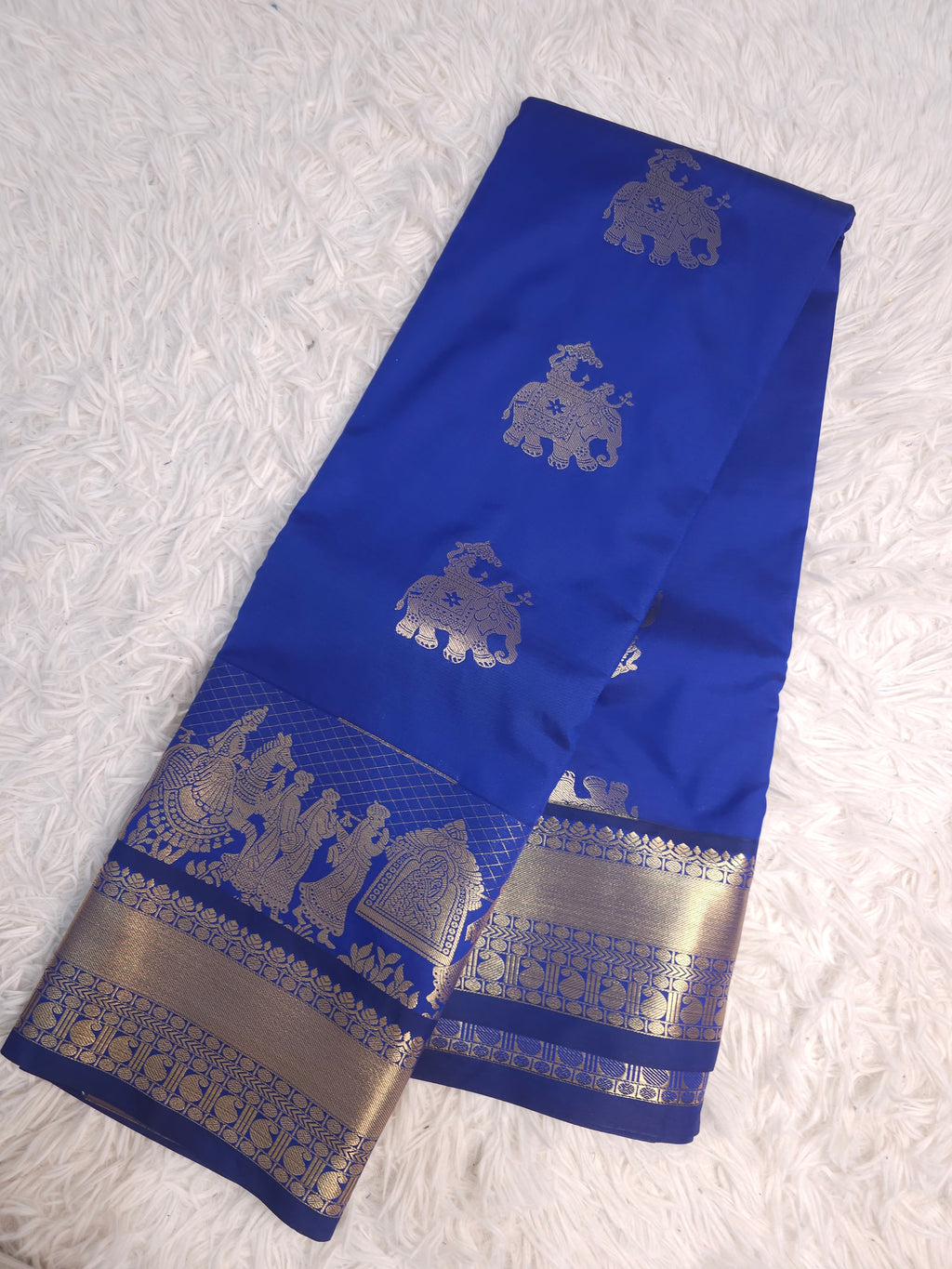 Gaja Royale Soft Silk Saree – Royal Blue