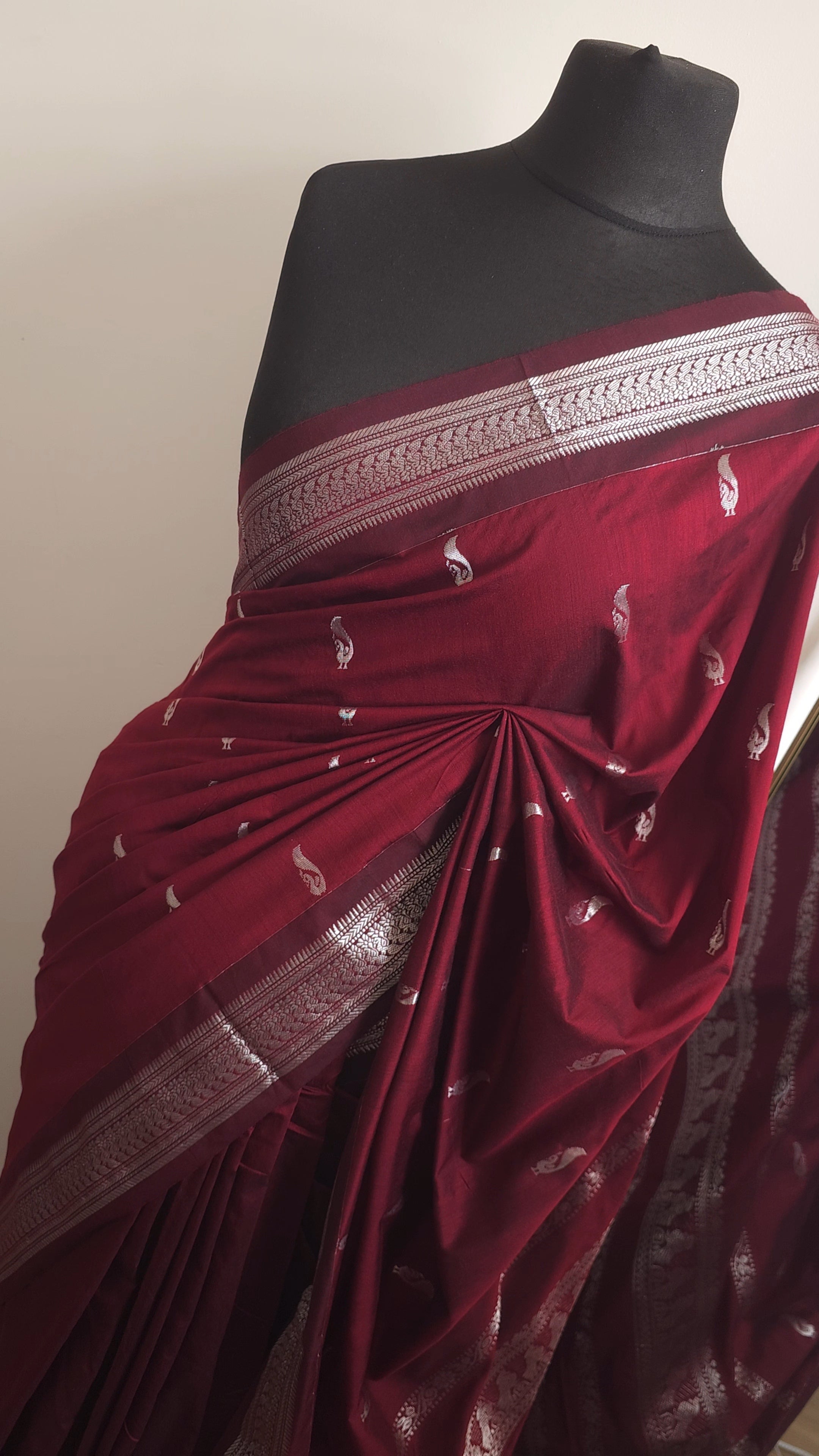 Maroon Majesty Cotton Silk