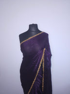 Teal Blue Chiffon Saree