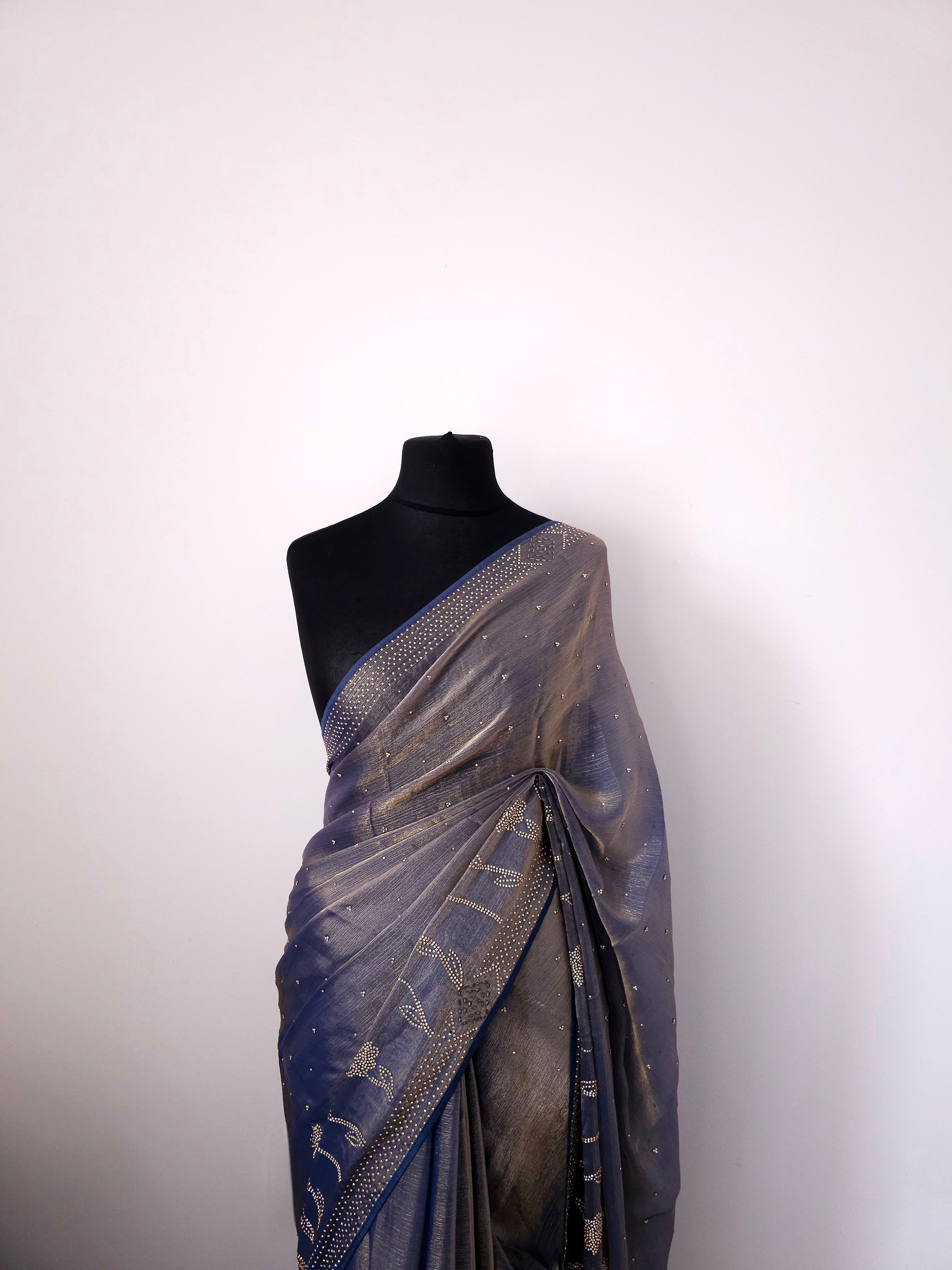 Ice Blue Embellished Saree