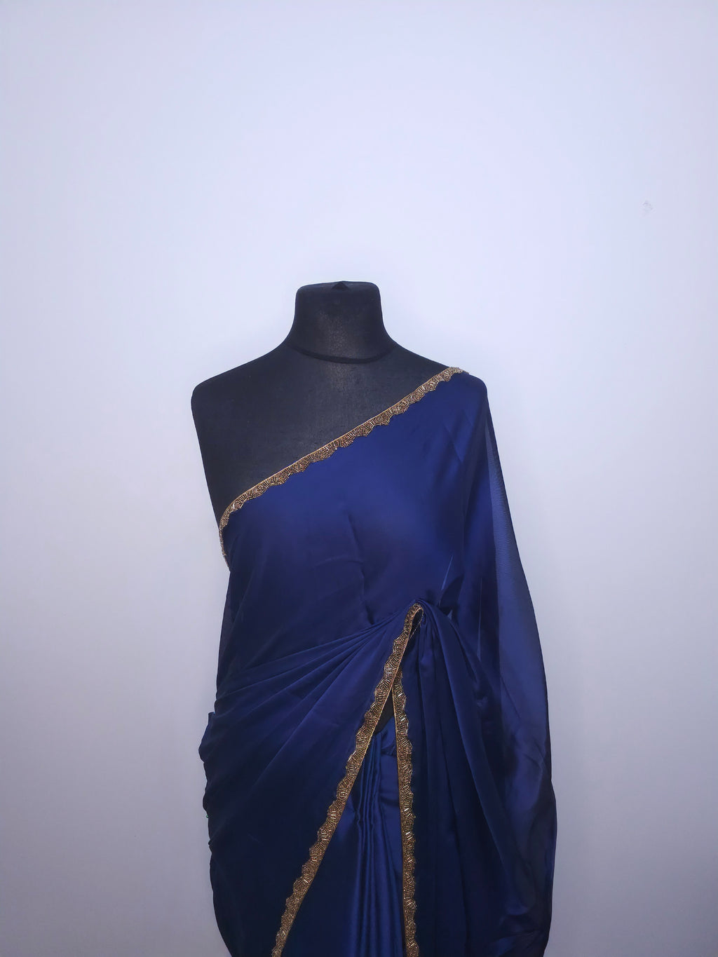 Black Fendy Silk Saree