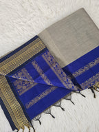 Cotton Silk - Mustard x Royal Blue Contrast