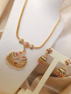 Royal Swan Jhumka Necklace Set