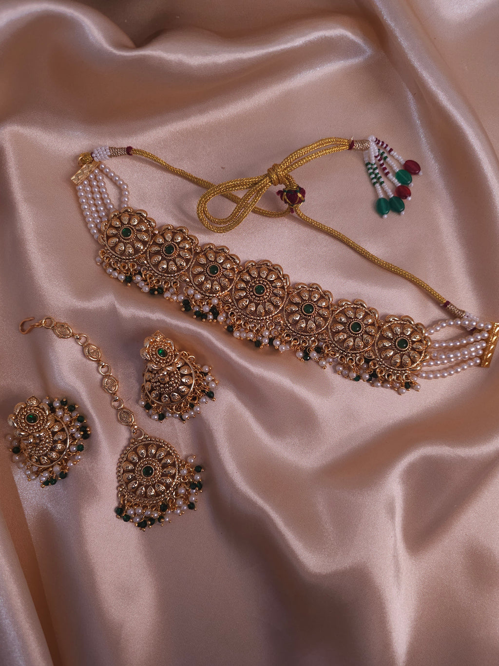 Green Gold Choker Set