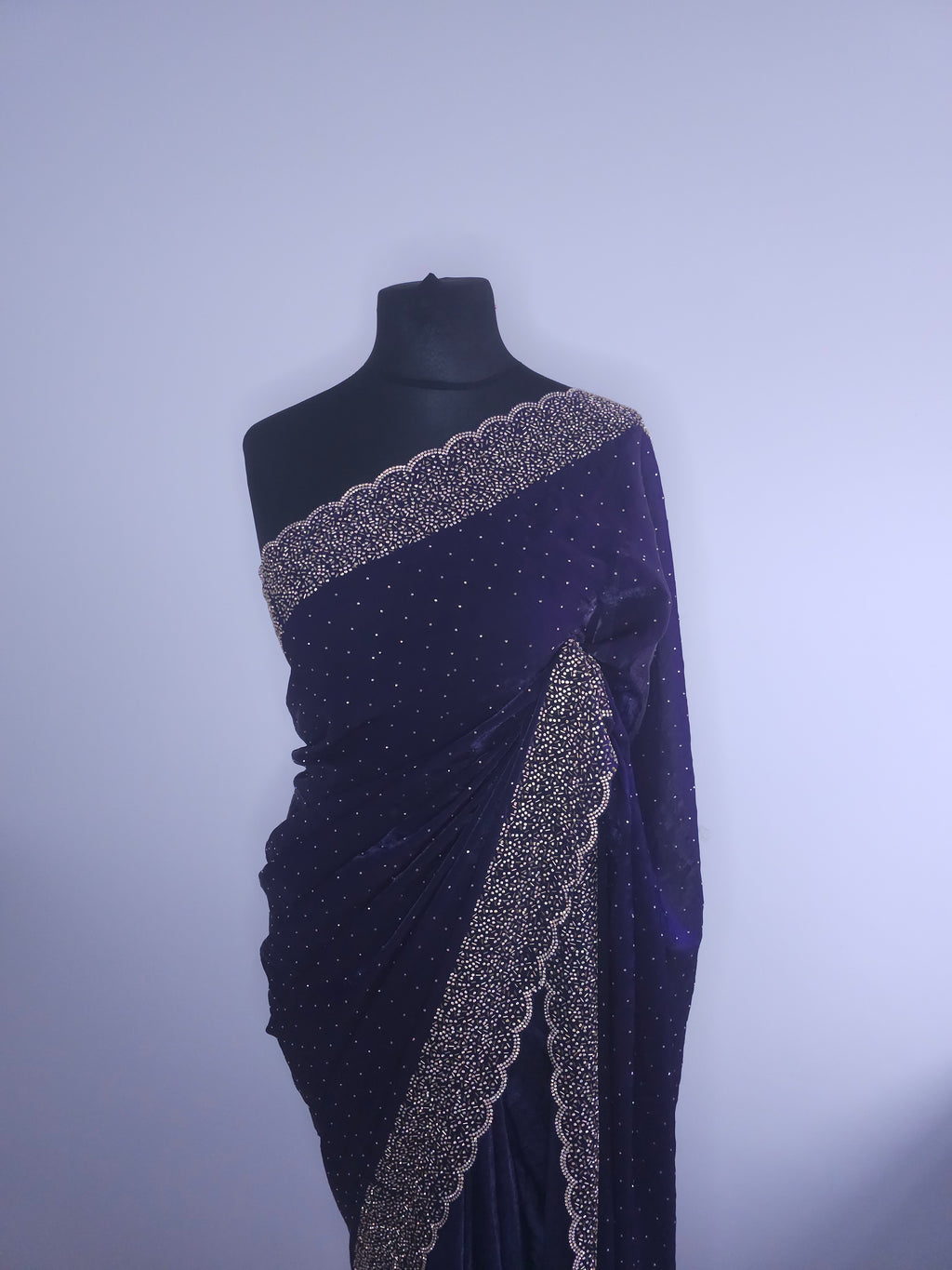 Mint Green Space Silk Saree – Soft Shimmer with Stone Border