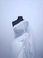 White Jimmy Choo Silk Saree