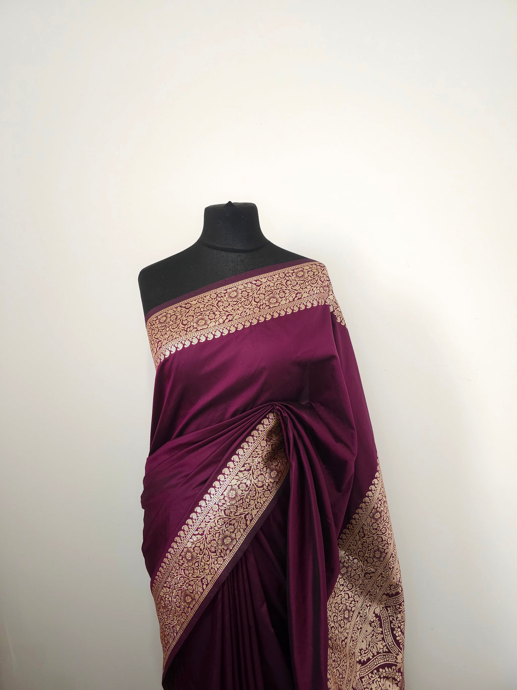 Burnt Maroon Cocoa Soft Silk Saree