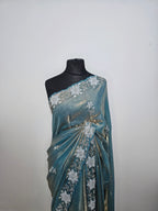 Turquoise Fendy Satin Silk