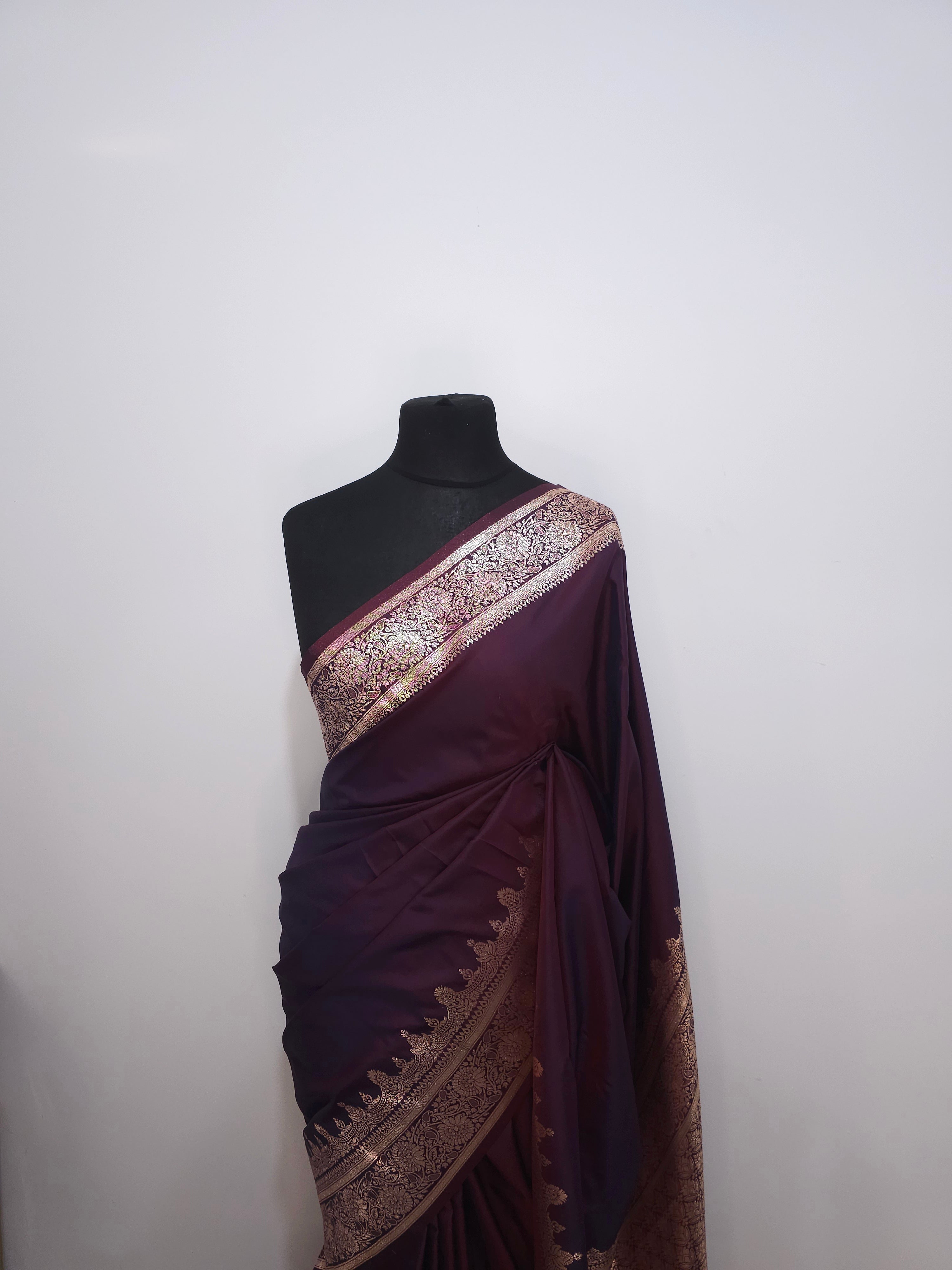 Dark maroon soft silk