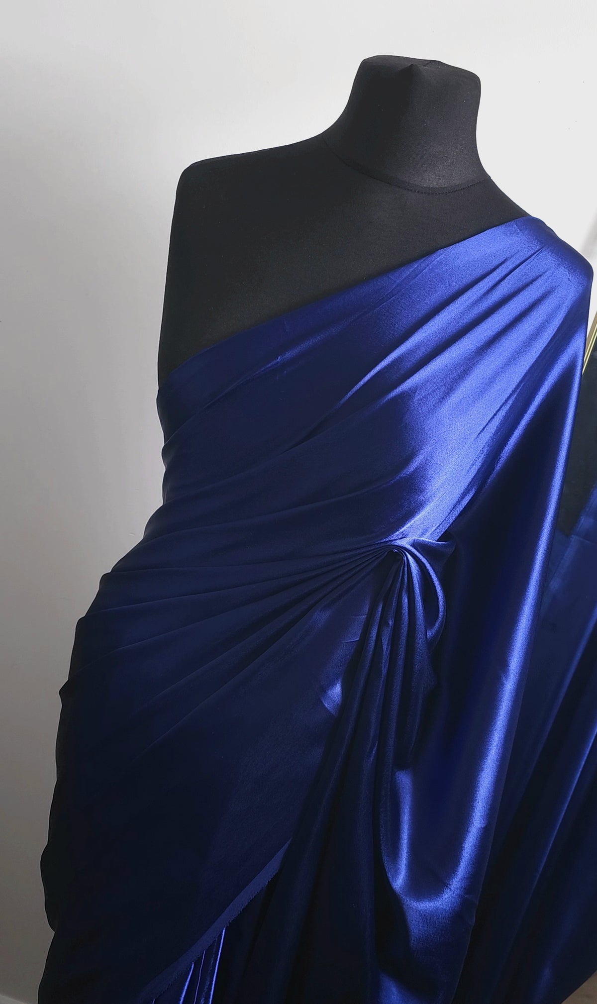 Royal Sapphire Satin — Satin Silk Saree