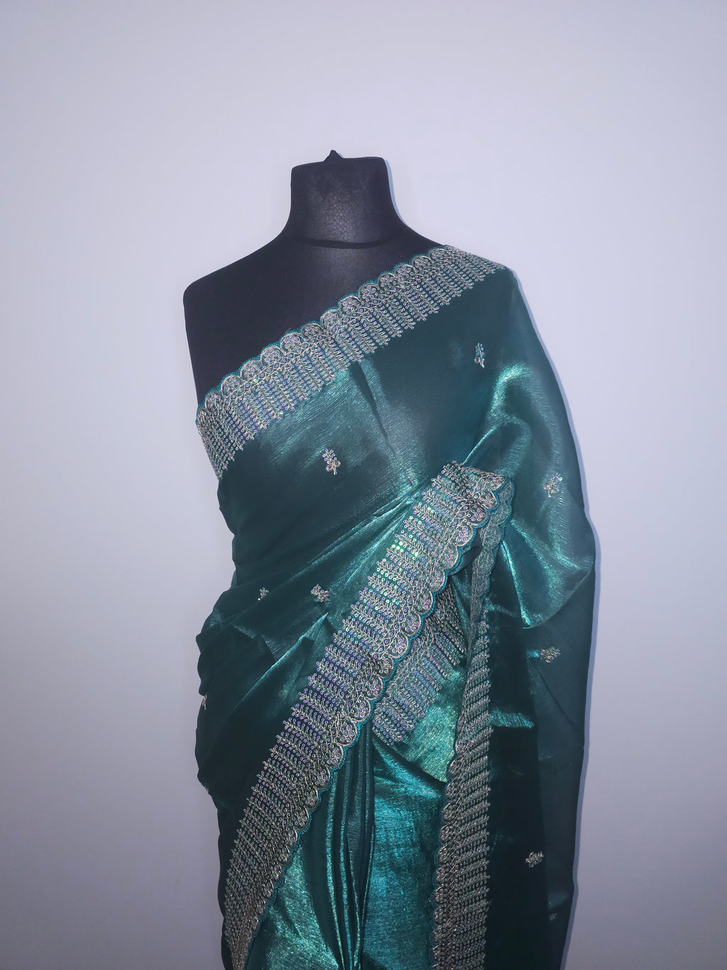 Champagne Art Silk Embroidery