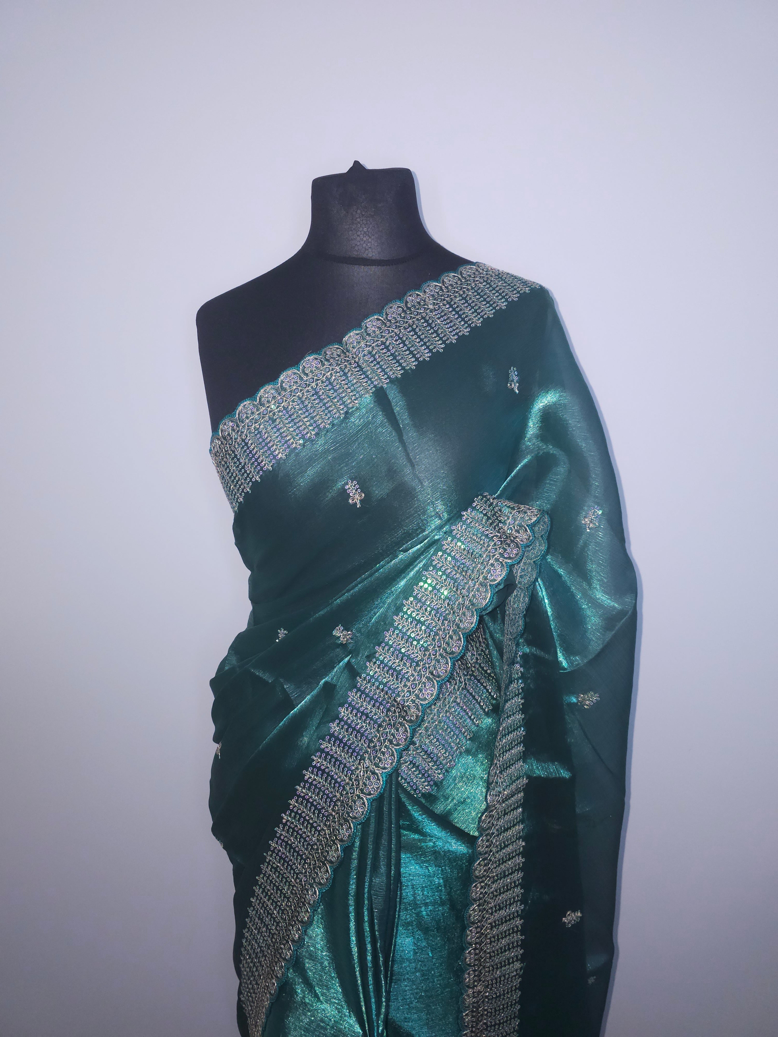 Champagne Art Silk Embroidery