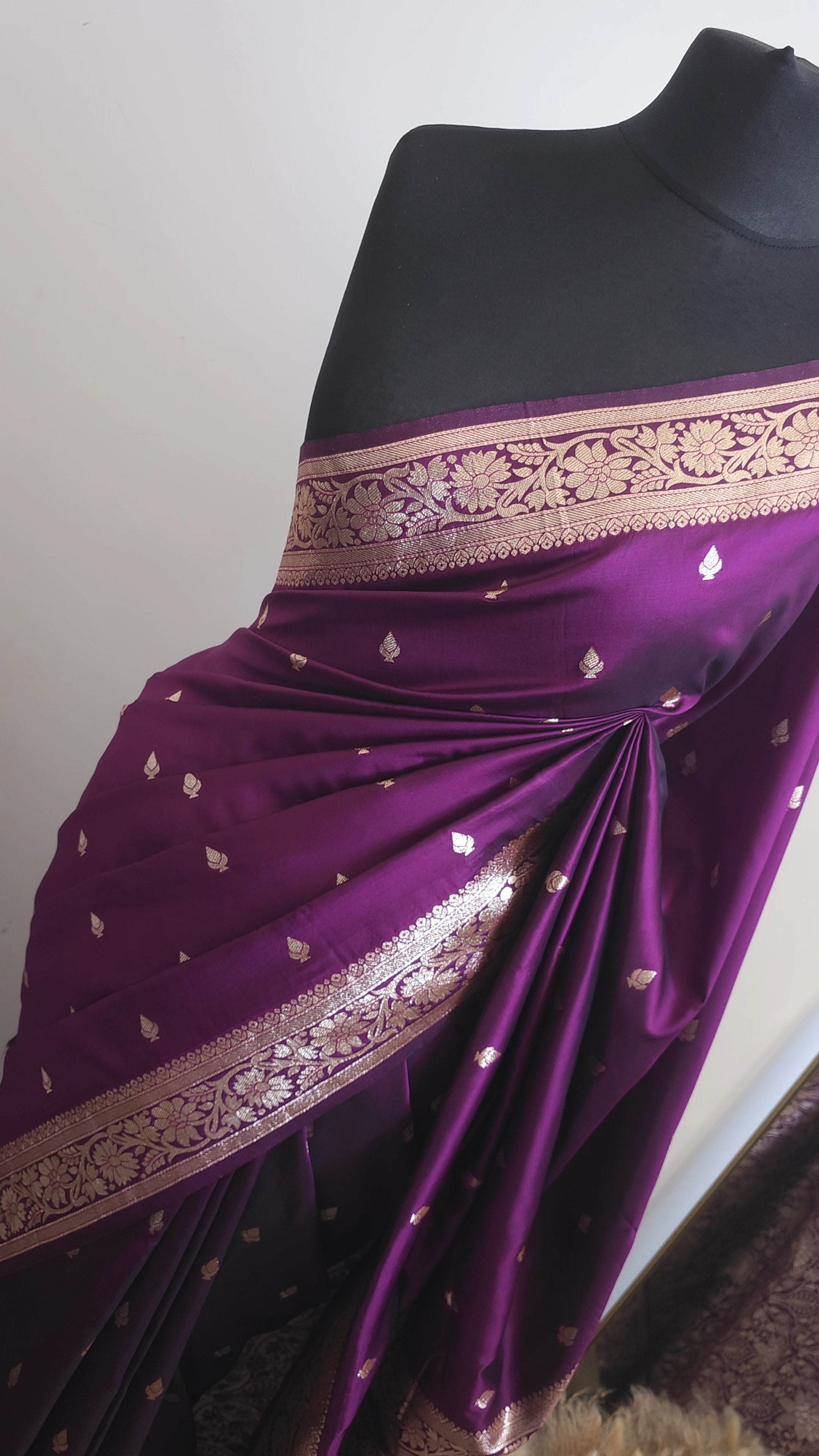 Vintage Wine Banarasi Soft Silk