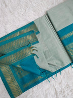 Cotton Silk - Mustard x Royal Blue Contrast