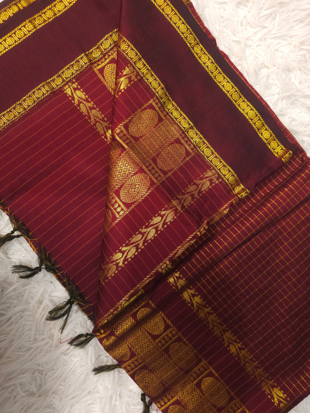 Classic Kattam Cotton Silk Saree – Royal Blue