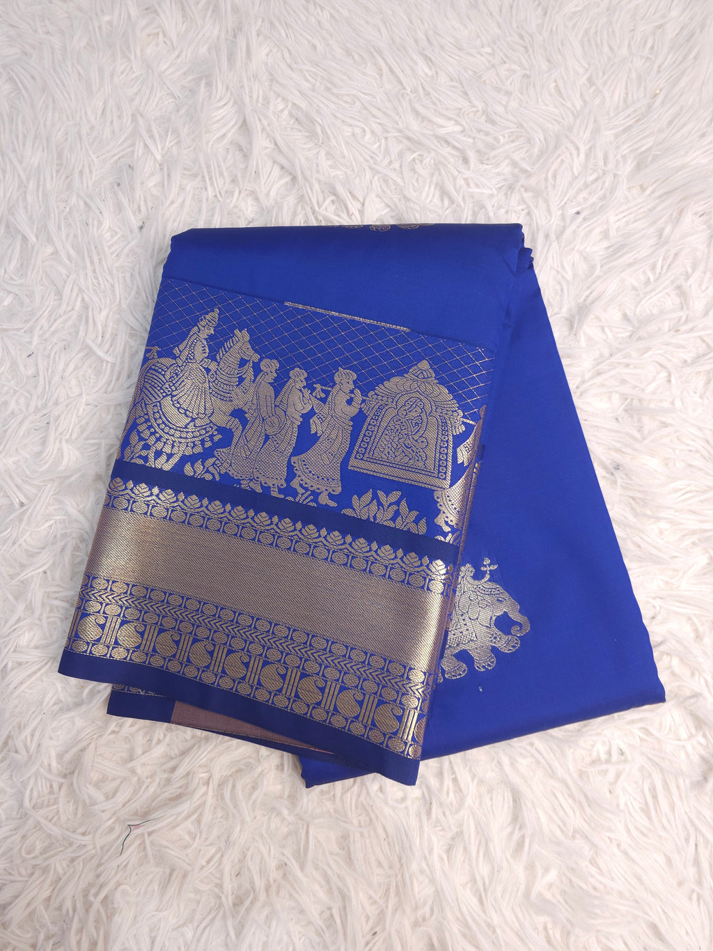 Gaja Royale Soft Silk Saree – Royal Blue