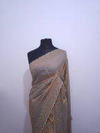 Rose Space Silk Saree – Stone Border & All-Over Sparkle