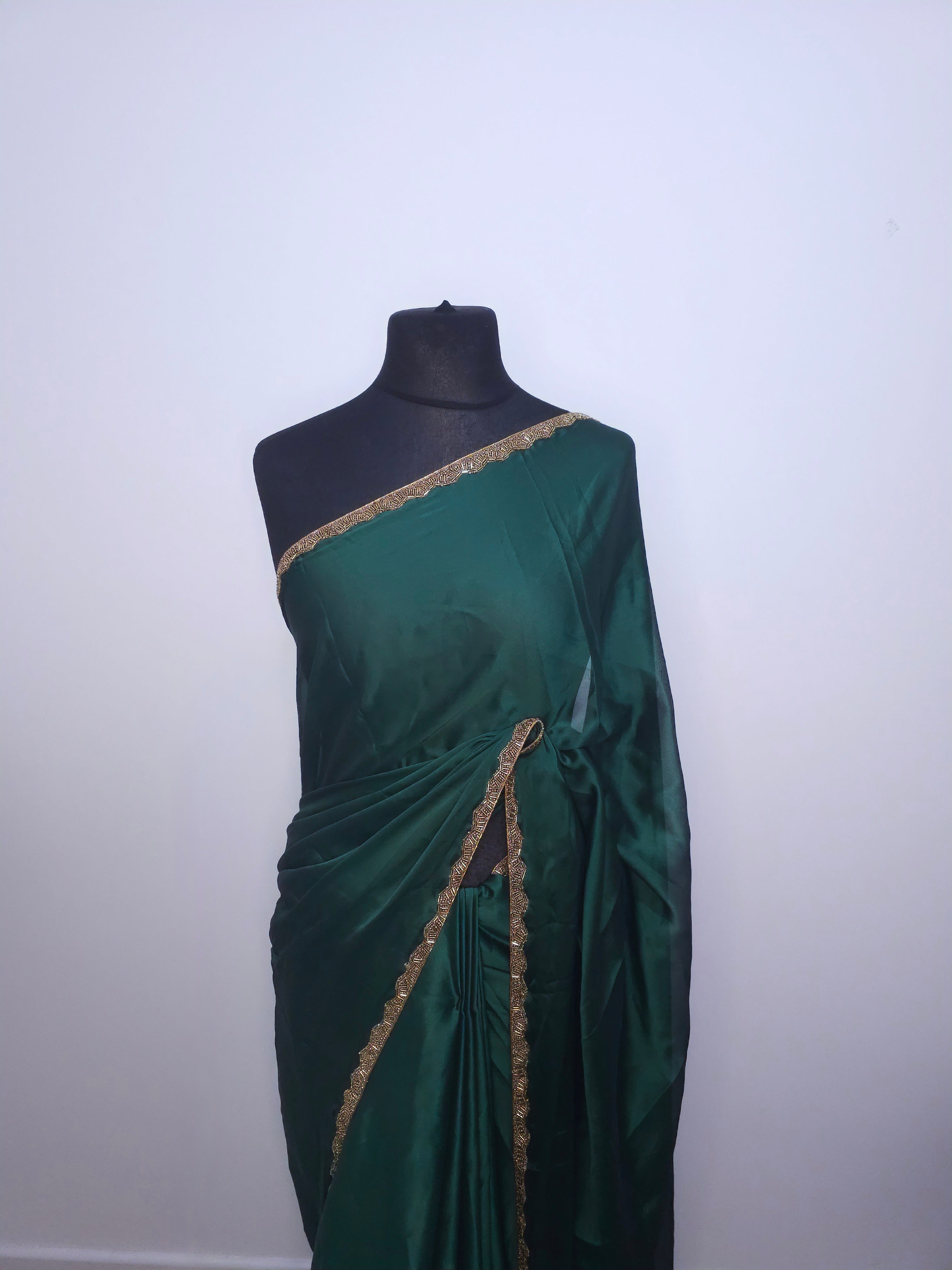 Bottle Green Fendy Silk