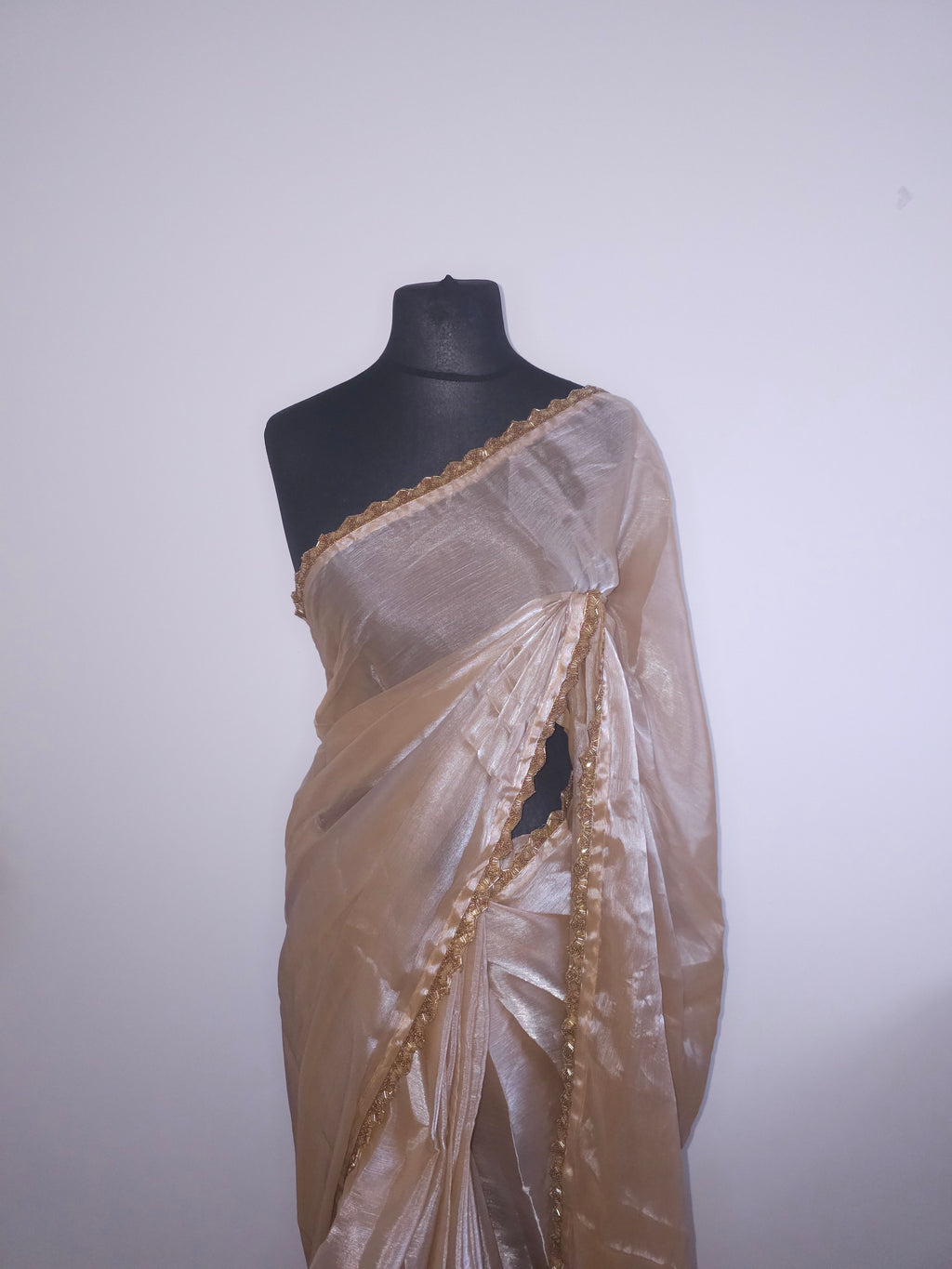 Teal Blue Chiffon Saree