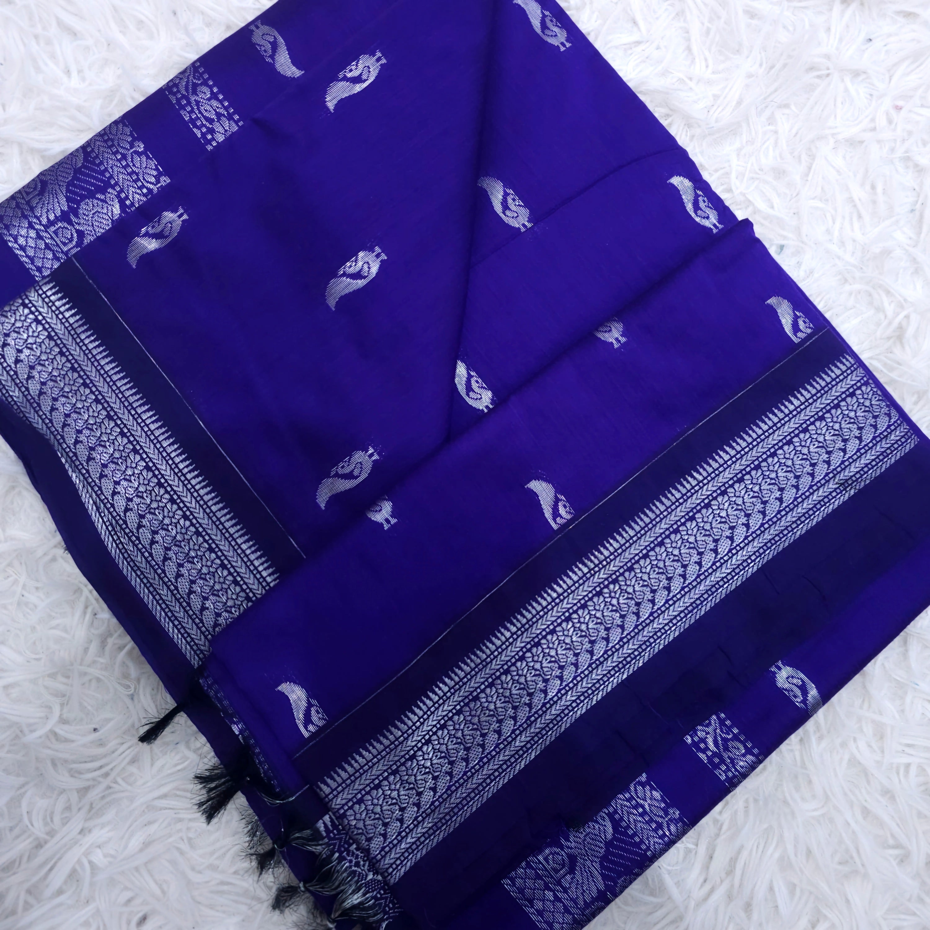 Deep Purple Cotton Silk Saree