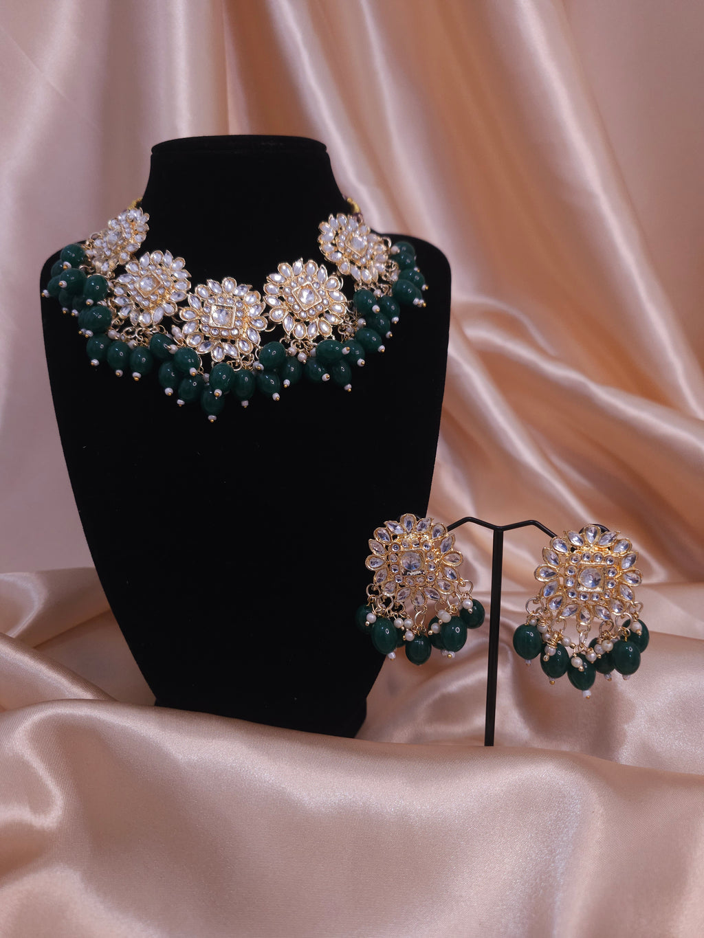 Midnight Kundan Floral Set