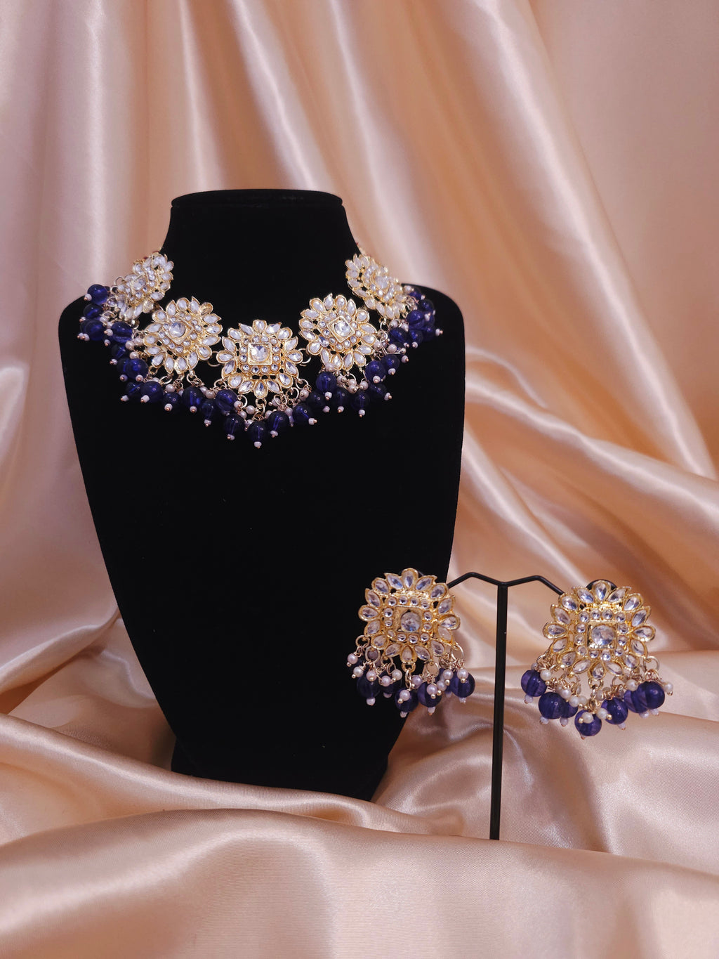 Midnight Kundan Floral Set