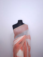 Ivory Sky Blue Stone Space Silk